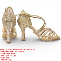 Giày Latin Nữ WellDance 1011 Gót 8cm (1011WD8P) - Vàng