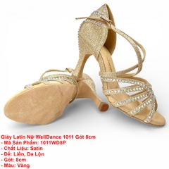 Giày Latin Nữ WellDance 1011 Gót 8cm (1011WD8P) - Vàng
