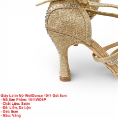 Giày Latin Nữ WellDance 1011 Gót 8cm (1011WD8P) - Vàng