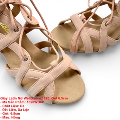 Giày Latin Nữ WellDance 1020, Gót 6.5cm (1020WD6P) - Hồng
