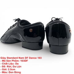 Giày Standard Nam DF Dance 103 (103DF) - Đen Bóng
