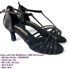 Giày Latin Nữ WellDance 1058 Gót 6.5cm (1058WD6P) - Đen