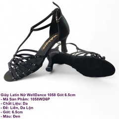 Giày Latin Nữ WellDance 1058 Gót 6.5cm (1058WD6P) - Đen