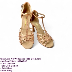 Giày Latin Nữ WellDance 1058 Gót 8.0cm (1058WD8P) - Hồng