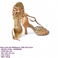 Giày Latin Nữ WellDance 1058 Gót 8.0cm (1058WD8P) - Hồng