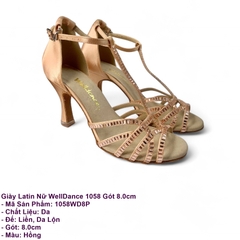 Giày Latin Nữ WellDance 1058 Gót 8.0cm (1058WD8P) - Hồng