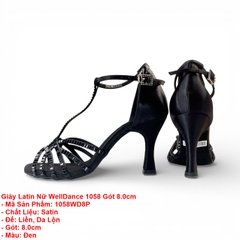 Giày Latin Nữ WellDance 1058 Gót 8.0cm (1058WD8P) - Đen