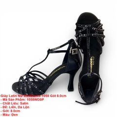 Giày Latin Nữ WellDance 1058 Gót 8.0cm (1058WD8P) - Đen