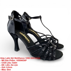 Giày Latin Nữ WellDance 1058 Gót 8.0cm (1058WD8P) - Đen