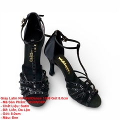 Giày Latin Nữ WellDance 1058 Gót 8.0cm (1058WD8P) - Đen