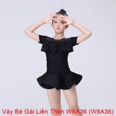 (WJJDance) Váy Bé Gái Liền Thân W8A36 (W8A36) - Đen + Size