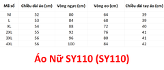 (CMJ) Áo Nữ SY110 (SY110) - Đỏ + Size