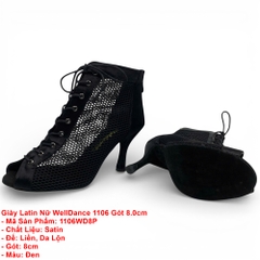 Giày Latin Nữ WellDance 1106 Gót 8.0cm (1106WD8P) - Đen