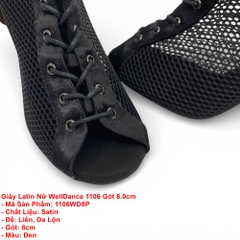 Giày Latin Nữ WellDance 1106 Gót 8.0cm (1106WD8P) - Đen