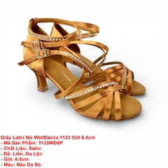 Giày Latin Nữ WellDance 1133 Gót 6.5cm (1133WD6P) - Nâu Da Bò