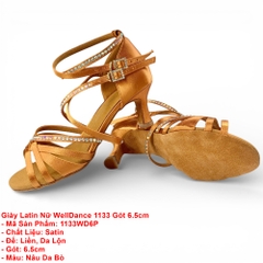 Giày Latin Nữ WellDance 1133 Gót 6.5cm (1133WD6P) - Nâu Da Bò