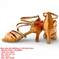 Giày Latin Nữ WellDance 1133 Gót 6.5cm (1133WD6P) - Nâu Da Bò