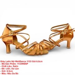 Giày Latin Nữ WellDance 1133 Gót 6.5cm (1133WD6P) - Nâu Da Bò