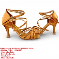 Giày Latin Nữ WellDance 1133 Gót 8.0cm (1133WD8P) - Nâu Da Bò