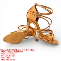 Giày Latin Nữ WellDance 1133 Gót 8.0cm (1133WD8P) - Nâu Da Bò