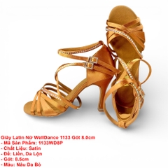 Giày Latin Nữ WellDance 1133 Gót 8.0cm (1133WD8P) - Nâu Da Bò