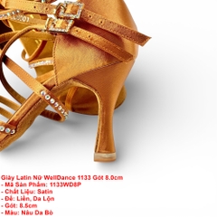 Giày Latin Nữ WellDance 1133 Gót 8.0cm (1133WD8P) - Nâu Da Bò