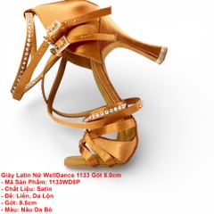 Giày Latin Nữ WellDance 1133 Gót 8.0cm (1133WD8P) - Nâu Da Bò