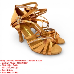 Giày Latin Nữ WellDance 1133 Gót 8.0cm (1133WD8P) - Nâu Da Bò