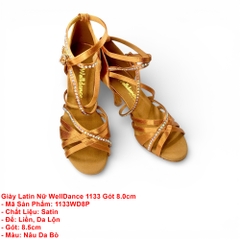 Giày Latin Nữ WellDance 1133 Gót 8.0cm (1133WD8P) - Nâu Da Bò