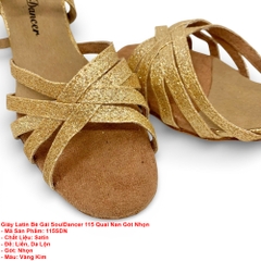 Giày Latin Bé Gái SoulDancer 115 Quai Nan Gót Nhọn (115SDN) - Vàng