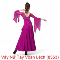 (Aidixing) Váy Nữ Tay Voan Lệch (8353) - Tím + Size