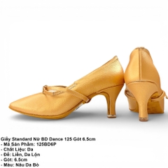 Giầy Standard Nữ BD Dance 125 Gót 6.5cm (125BD6P) - Nâu Da Bò