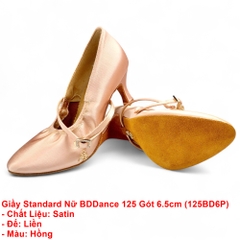 Giầy Standard Nữ BDDance 125 Gót 6.5cm (125BD6P) - Satin Hồng