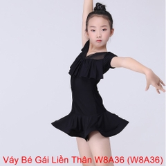 (WJJDance) Váy Bé Gái Liền Thân W8A36 (W8A36) - Đen + Size