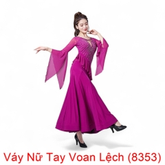 (Aidixing) Váy Nữ Tay Voan Lệch (8353) - Tím + Size