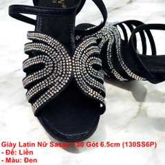 Giày Latin Nữ Sasan 130 Gót 6.5cm (130SS6P) - Đen