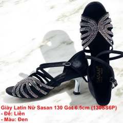 Giày Latin Nữ Sasan 130 Gót 6.5cm (130SS6P) - Đen
