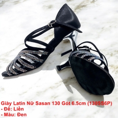 Giày Latin Nữ Sasan 130 Gót 6.5cm (130SS6P) - Đen