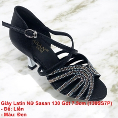 Giày Latin Nữ Sasan 130 Gót 7.5cm (130SS7P) - Đen
