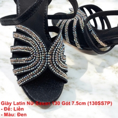 Giày Latin Nữ Sasan 130 Gót 7.5cm (130SS7P) - Đen