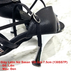 Giày Latin Nữ Sasan 130 Gót 7.5cm (130SS7P) - Đen