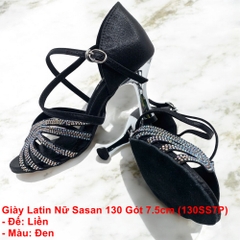 Giày Latin Nữ Sasan 130 Gót 7.5cm (130SS7P) - Đen