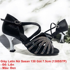 Giày Latin Nữ Sasan 130 Gót 7.5cm (130SS7P) - Đen