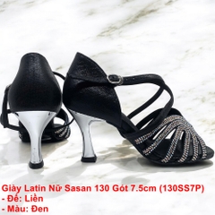 Giày Latin Nữ Sasan 130 Gót 7.5cm (130SS7P) - Đen