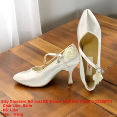 Giày Standard Nữ Just BDDance 1322 Gót 7.5cm (1322JB7P) - Trắng + Size