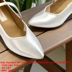 Giày Standard Nữ Just BDDance 1322 Gót 7.5cm (1322JB7P) - Trắng + Size
