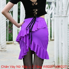 (WJJDance) Chân Váy Nữ Xếp Li 3 Tầng W8D27 (W8D27) - Tím + Size
