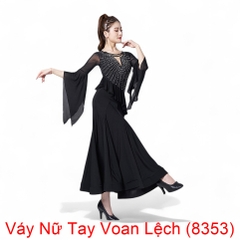 (Aidixing) Váy Nữ Tay Voan Lệch (8353) - Đen + Size