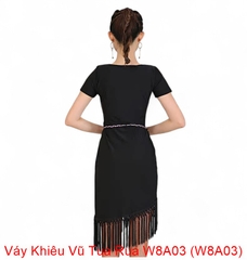 (WJJDance) Váy Khiêu Vũ Tua Rua W8A03 (W8A03) - Đen + Size