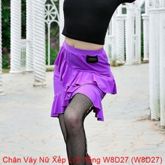 (WJJDance) Chân Váy Nữ Xếp Li 3 Tầng W8D27 (W8D27) - Tím + Size